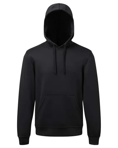 TriDri TD448 Unisex Spun Dyed Hooded Sweatshirt in Black — blank hooded sweatshirt, front view
