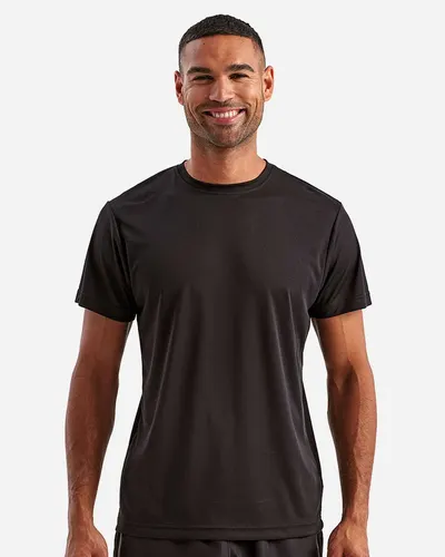 TriDri TD501 Unisex Recycled Performance T-Shirt in Black — blank t-shirt, front view