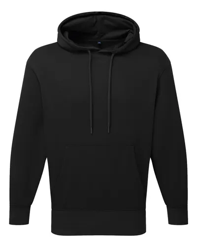 TriDri TD602 Unisex Jamie Recycled Hooded Sweatshirt in Black — blank hooded sweatshirt, front view