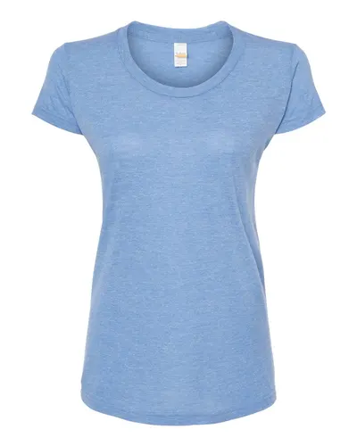 Tultex 253 Women's Tri-Blend T-Shirt in Athletic Blue Tri Blend — blank t-shirt, front view