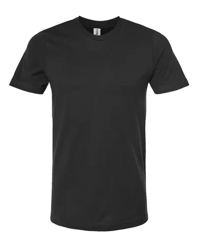 Tultex 602 Combed Cotton T-Shirt in Black — blank t-shirt, front view