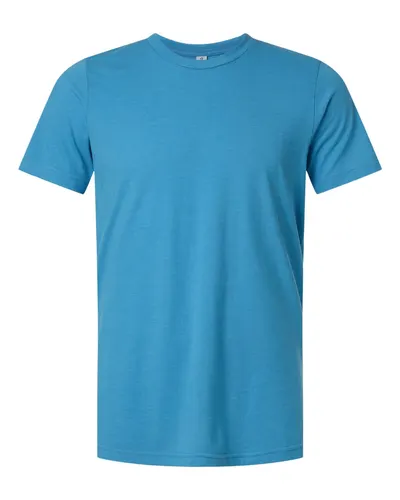 Tultex 602CVC Unisex Combed CVC T-Shirt in Heather Aquamarine — blank t-shirt, front view