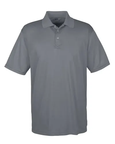 UltraClub 8425 Men's Cool & Dry Sport Performance Interlock Polo in Charcoal — blank polo, front view