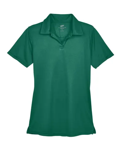 UltraClub 8425L Women's Cool & Dry Sport Performance Interlock Polo in Forest Green — blank polo, front view