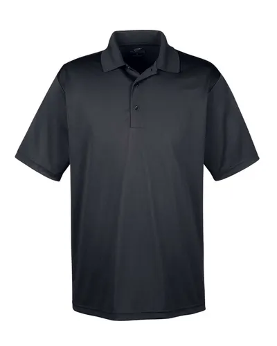 UltraClub 8610 Men's Cool & Dry 8-Star Elite Performance Interlock Polo in Black — blank polo, front view