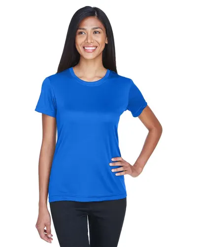 UltraClub 8620L Women's Cool and Dry Performance T-Shirt in Royal — blank t-shirt, front view