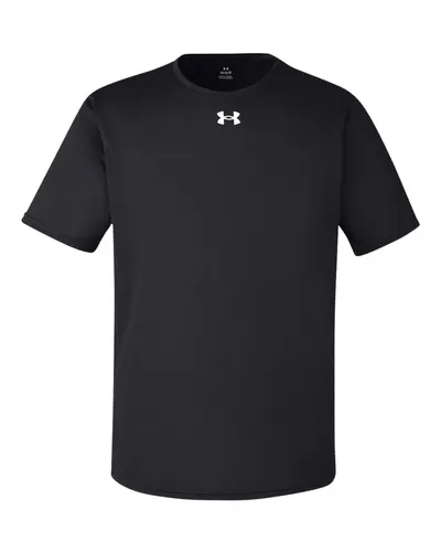 Under Armour 1376842 Men's Team Tech™ T-Shirt in Black/ White — blank t-shirt, front view
