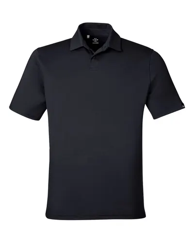 Under Armour 1383255 Men's Recycled Polo in Black/ White — blank polo, front view