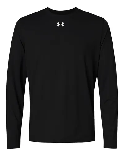 Under Armour 6014166 Men's Team Vanish Long Sleeve T-Shirt in Black/ White — blank long sleeve tee, front view