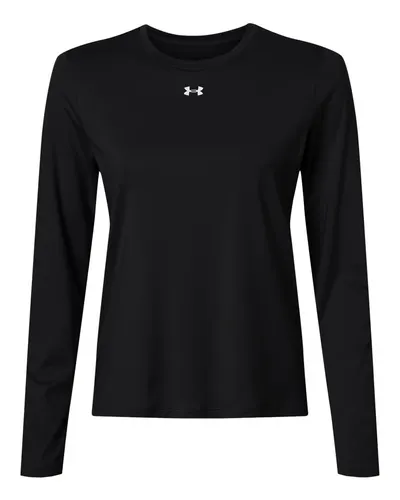 Under Armour 6014457 Women's Team Vanish Long Sleeve T-Shirt in Black/ White — blank long sleeve tee, front view