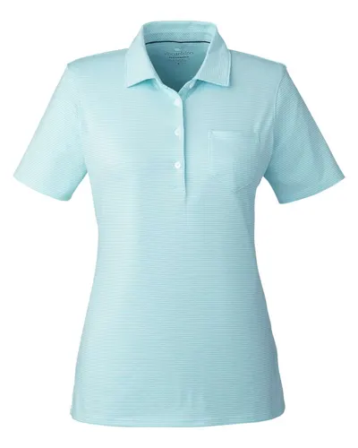 vineyard vines G001320 Women's Fanshell Polo in Crystal Blue — blank polo, front view