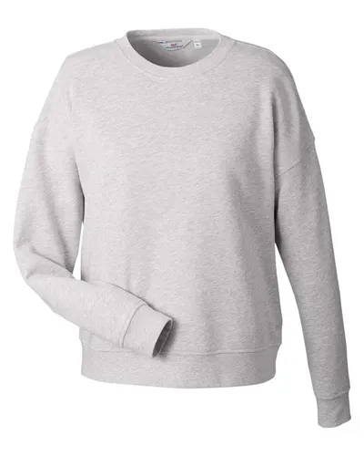 vineyard vines K002794 Women's Garment-Dyed Crewneck Sweatshirt in Grey Heather — blank crewneck sweatshirt, front view