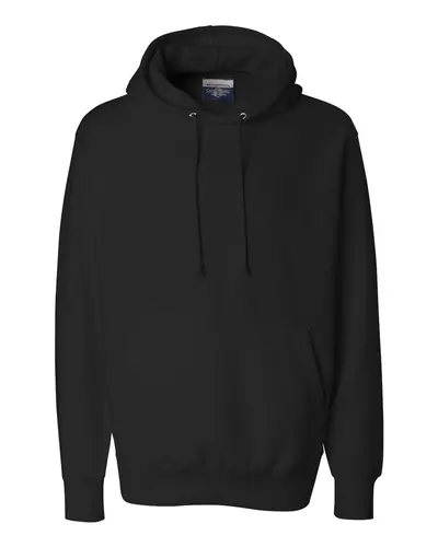 Weatherproof 7700 Unisex Cross Weave™ Hooded Sweatshirt in Black — blank hooded sweatshirt, front view