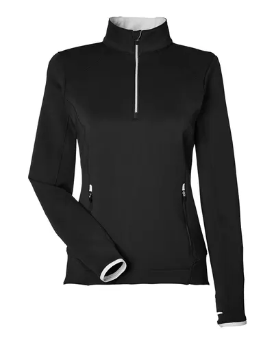 Zero Restriction L1022L Women's Sofia Quarter-Zip Pullover in Black — blank garment, front view