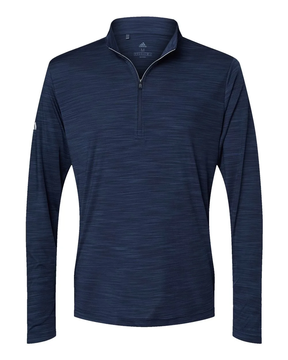 Adidas A475 Men's Lightweight Mélange Quarter-Zip Pullover — blank garment, front view