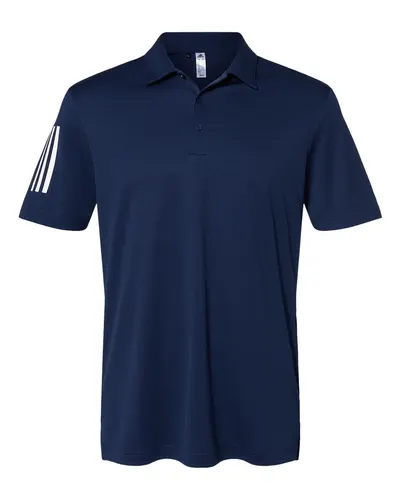 Adidas A480 Men's Floating 3-Stripes Polo — blank polo, front view