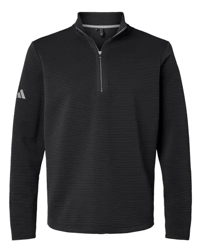 Adidas A588 Men's Spacer Quarter-Zip Pullover — blank garment, front view