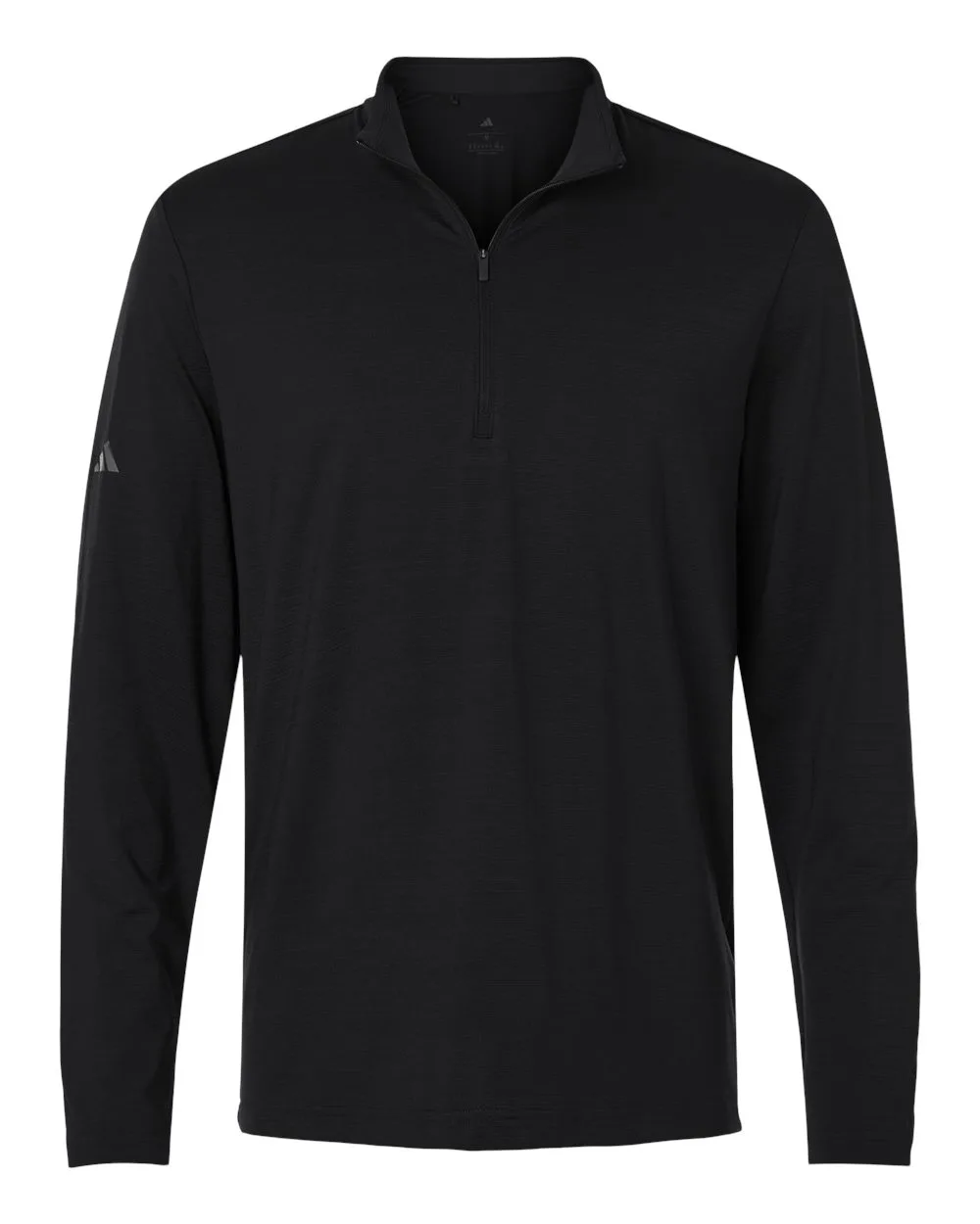 Adidas A708 Men's Textured Stripe Quarter-Zip Pullover — blank garment, front view