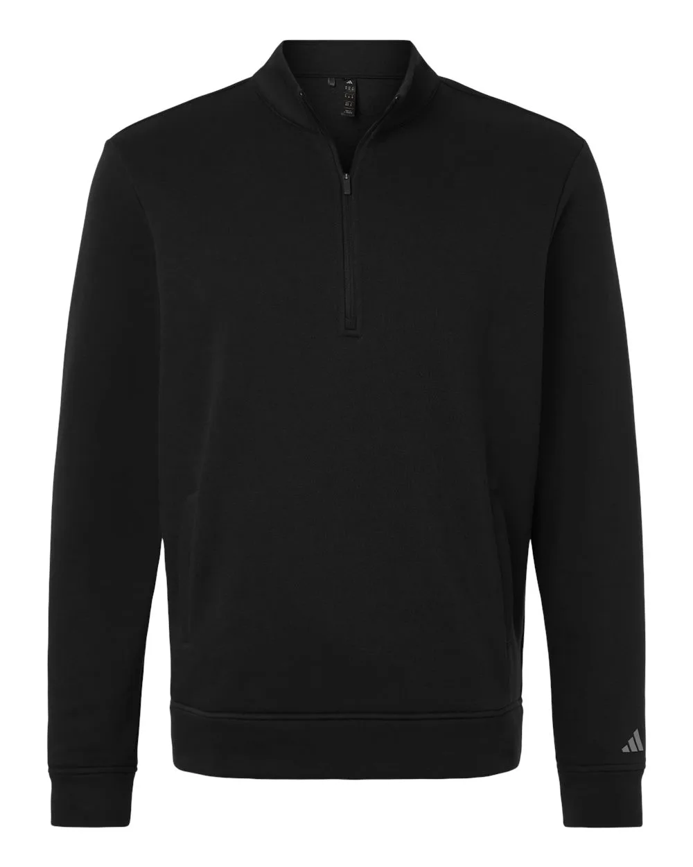 Adidas A721 Men's Elevated Fleece Quarter-Zip Pullover — blank fleece pullover, front view