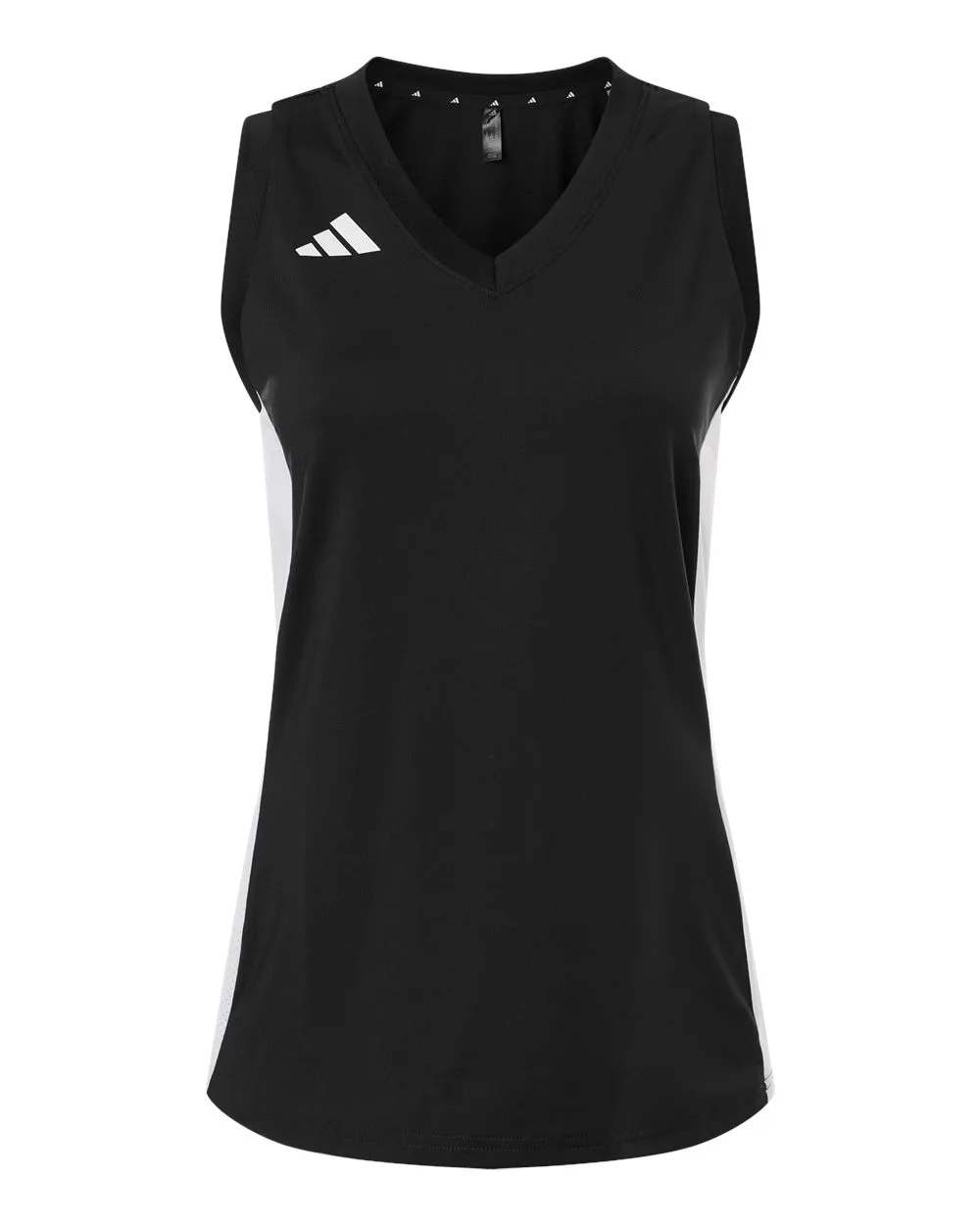Adidas AT120 Women's Quickset V-Neck Sleeveless Jersey — blank tank top, front view