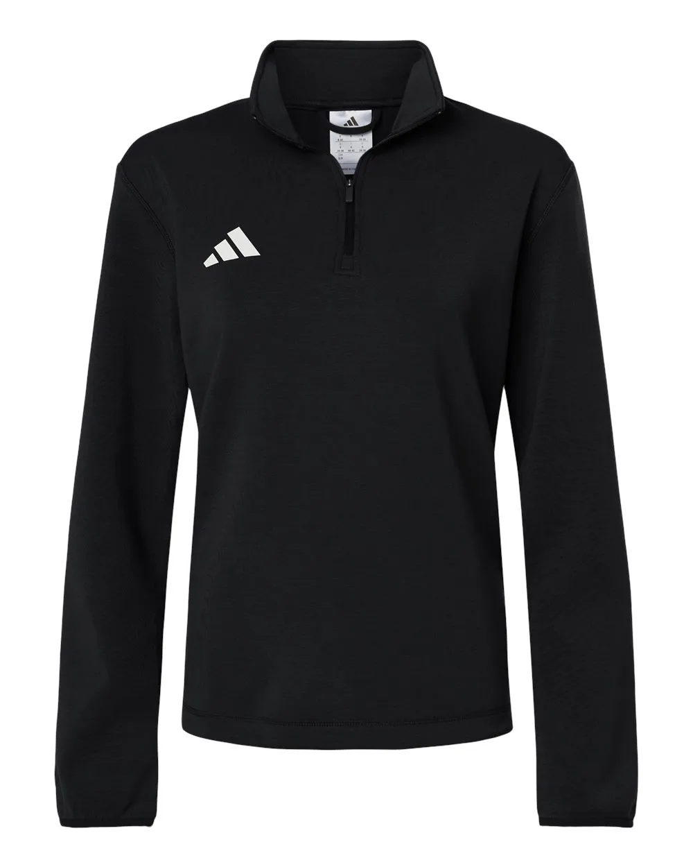 Adidas AT401 Women's 3-Stripes Quarter-Zip Pullover — blank garment, front view