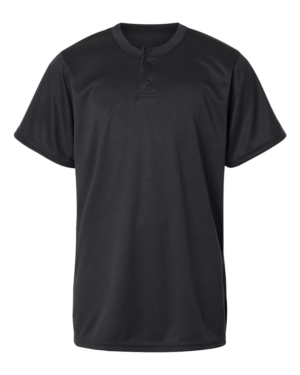 Alleson Athletic 2930 Youth B-Core Placket Jersey — blank t-shirt, front view
