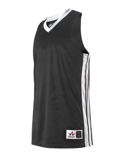 Alleson Athletic 538JW Women's Single Ply Basketball Jersey — blank t-shirt, front view