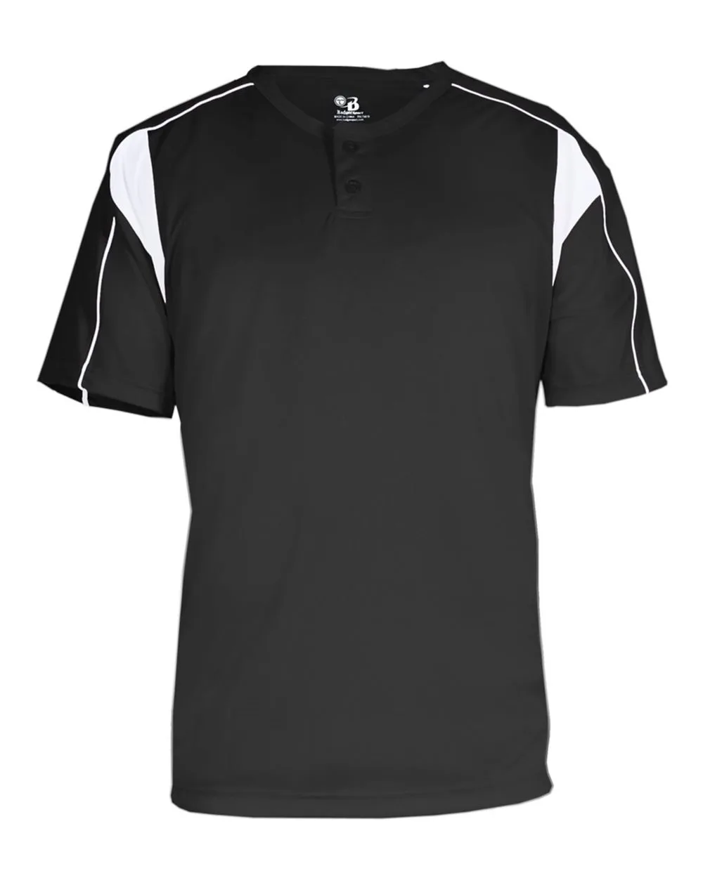Alleson Athletic 7937 Men's B-Core Pro Placket Jersey — blank t-shirt, front view