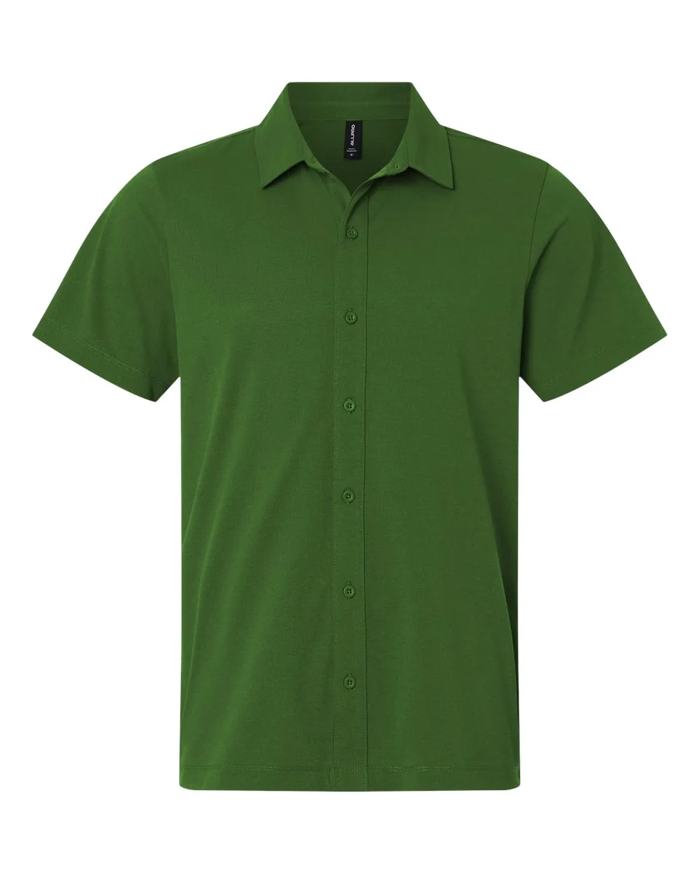 AllPro 41SPSS Men's Pro-Flex Sorona® Button Down Short Sleeve Shirt — blank woven shirt, front view