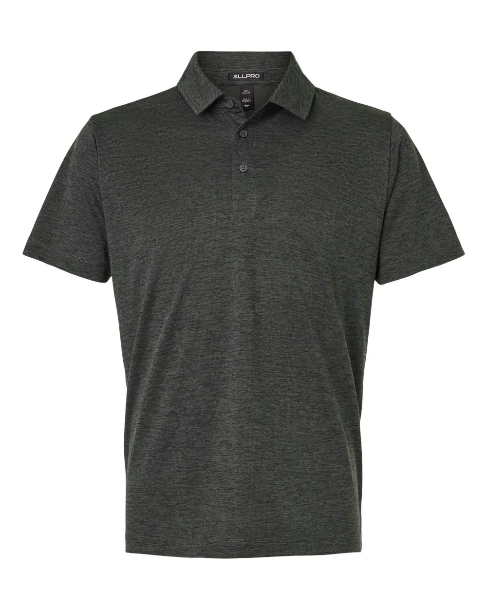 AllPro 4HM00 Men's Pro-Lock Performance Mélange Polo — blank polo, front view