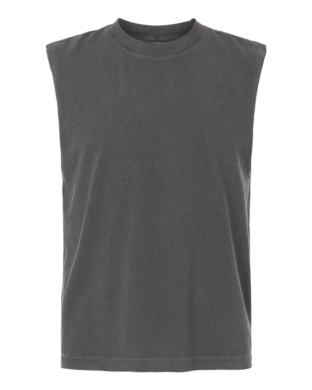 American Apparel 207GD Unisex Heavyweight Cotton Garment-Dyed Mid-Length Muscle Tee — blank tank top, front view