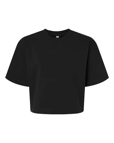 American Apparel FTCB0 Women's French Terry Mid-Length Boxy Top — blank garment, front view