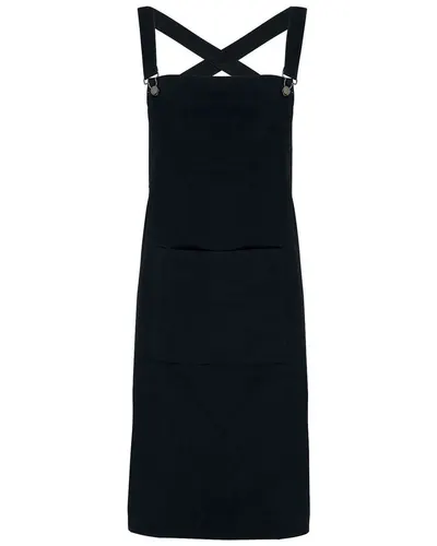 Artisan Collection by Reprime RP129 Cross Back Barista Bib Apron — blank garment, front view