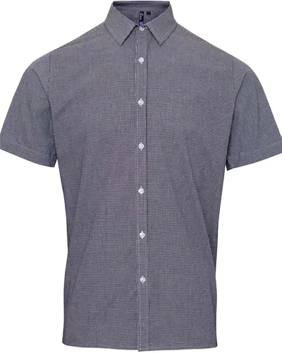 Artisan Collection by Reprime RP221 Men's Microcheck Gingham Cotton Shirt — blank garment, front view