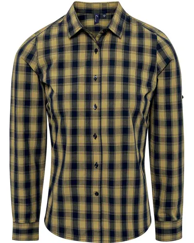 Artisan Collection by Reprime RP350 Women's Mulligan Check Cotton Dress Shirt — blank woven shirt, front view