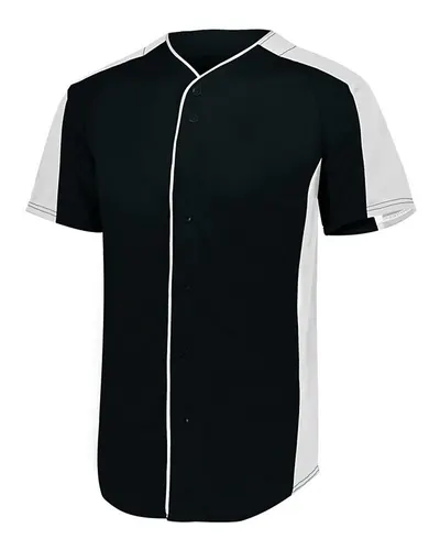 Augusta Sportswear 1655 Men's Full Button Baseball Jersey — blank t-shirt, front view