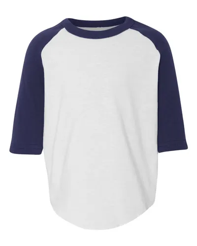 Augusta Sportswear 422 Toddler Three-Quarter Sleeve Baseball Jersey — blank t-shirt, front view