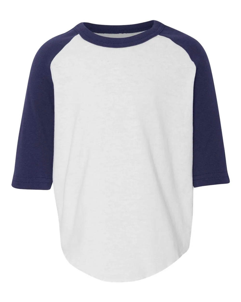 Augusta Sportswear 422 Toddler Three-Quarter Sleeve Baseball Jersey — blank t-shirt, front view