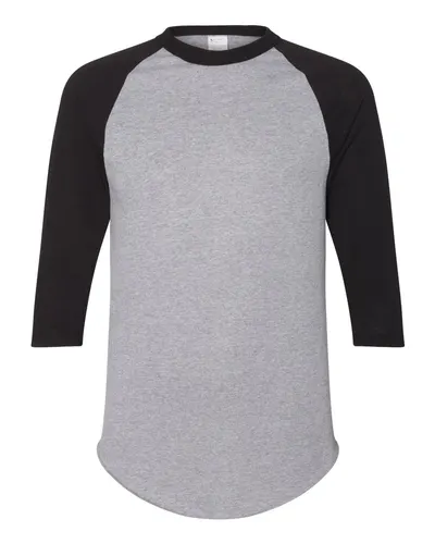 Augusta Sportswear 4420 Unisex Three-Quarter Raglan Sleeve Baseball Jersey T-Shirt — blank t-shirt, front view