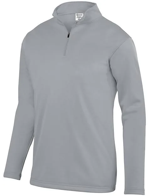 Augusta Sportswear 5507 Men's Wicking Fleece Quarter-Zip Pullover — blank fleece pullover, front view