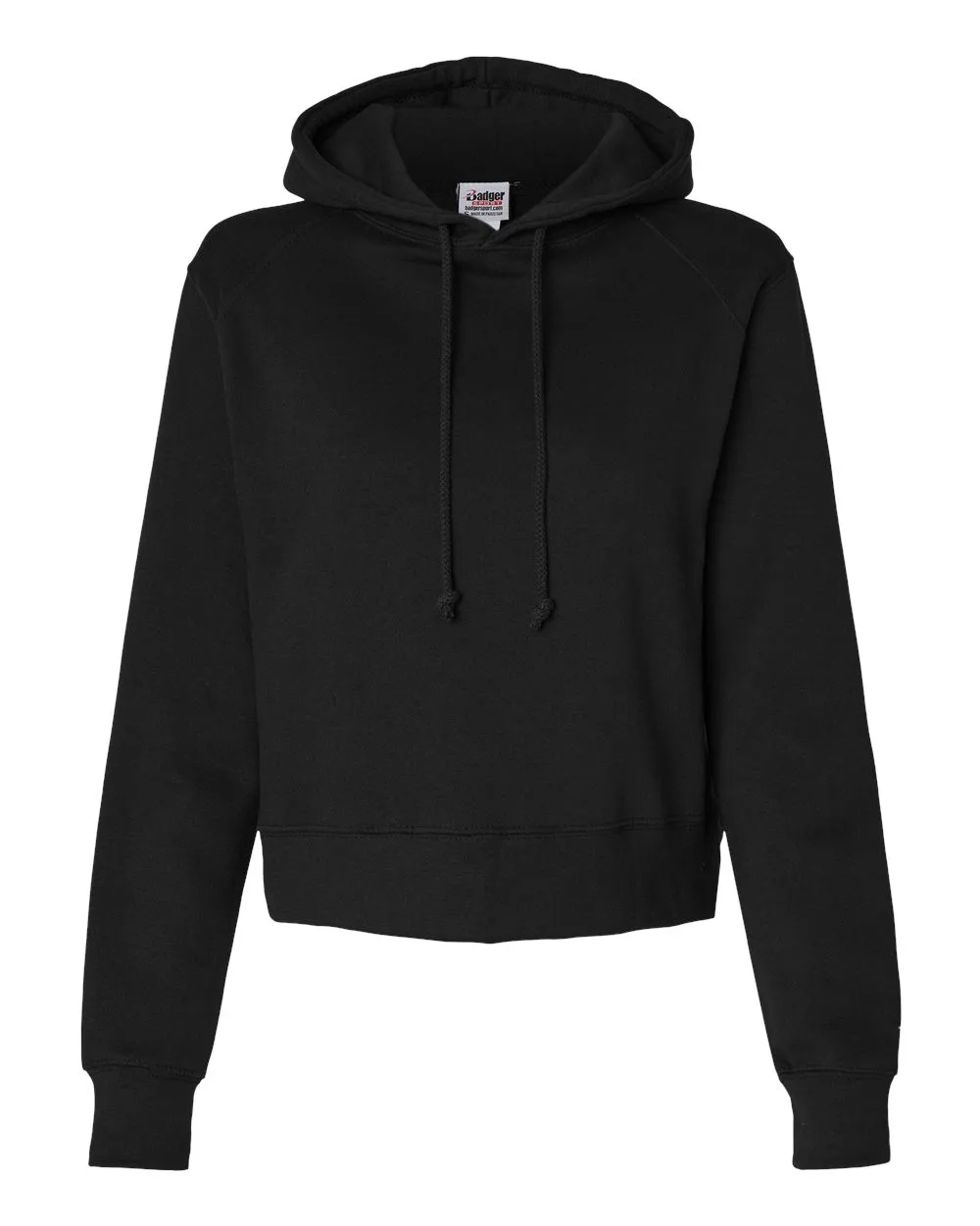 Badger 1261 Women's Crop Hooded Sweatshirt — blank hooded sweatshirt, front view