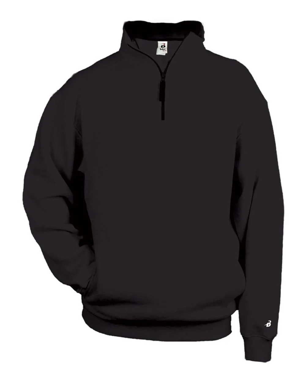 Badger 1286 Men's Quarter-Zip Sweatshirt — blank crewneck sweatshirt, front view
