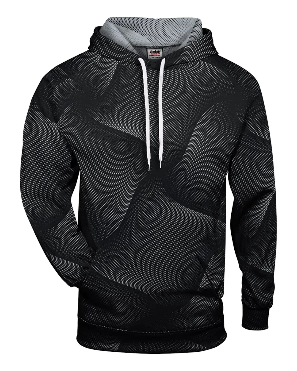 Badger 1413 Men's Warp Hooded Sweatshirt — blank hooded sweatshirt, front view