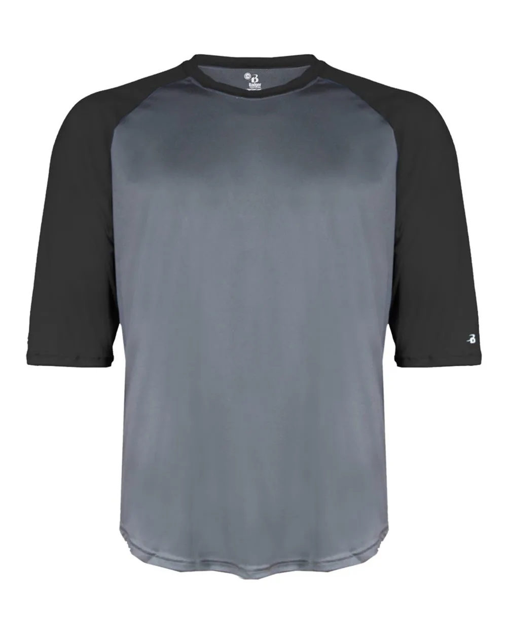 Badger 2133 Youth B-Core Three-Quarter Sleeve Baseball T-Shirt — blank t-shirt, front view