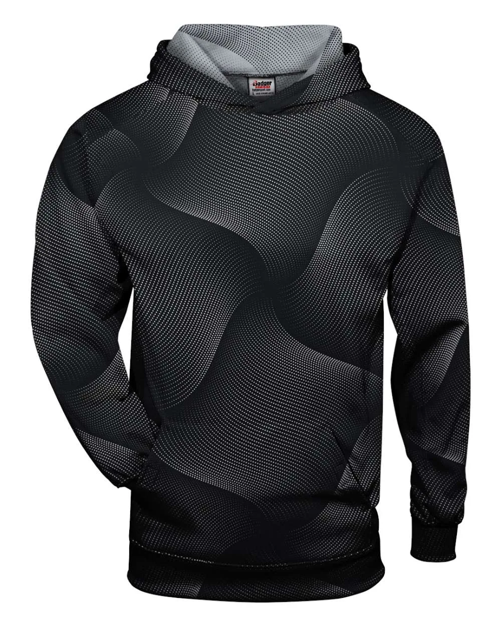 Badger 2413 Youth Warp Hooded Long Sleeve T-Shirt — blank hooded sweatshirt, front view