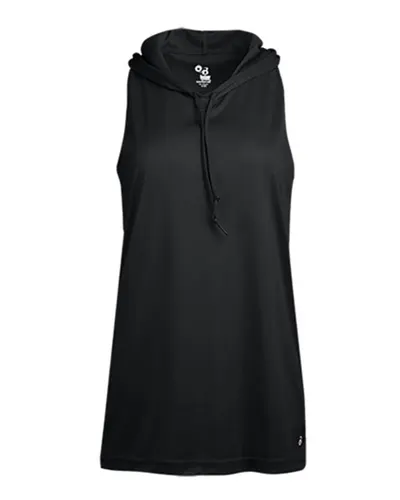 Badger 4111 Women's B-Core Racerback Hooded Tank Top — blank hooded sweatshirt, front view