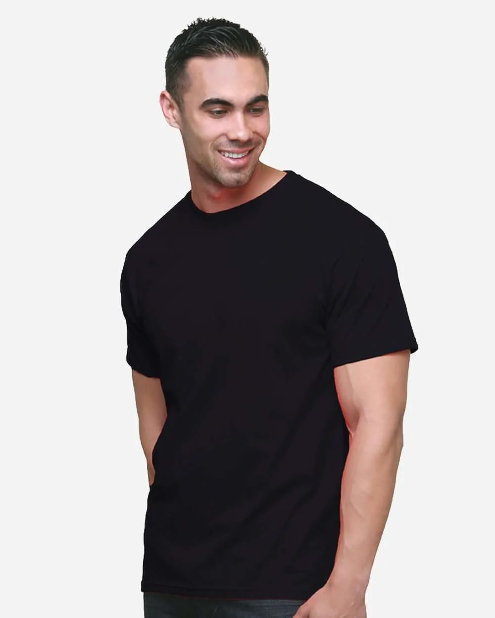 Bayside 2925 Men's Union-Made Fine Jersey T-Shirt — blank t-shirt, front view