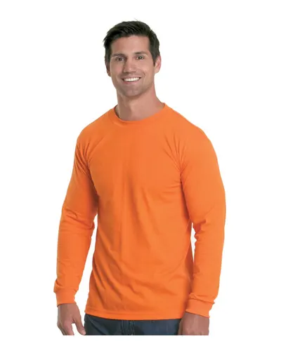 Bayside 5360 Unisex USA-Made Performance Long Sleeve T-Shirt — blank long sleeve tee, front view