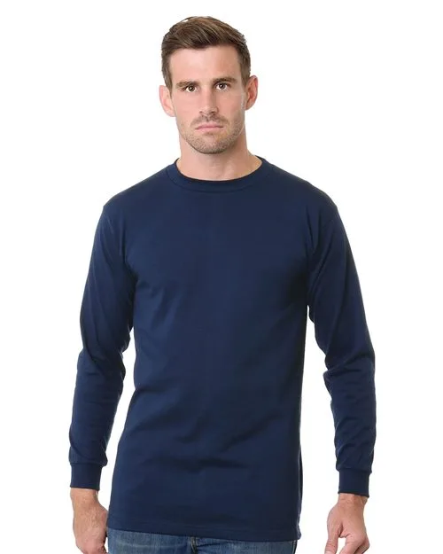 Bayside 6200 Men's USA-Made Tall Long Sleeve T-Shirt — blank long sleeve tee, front view
