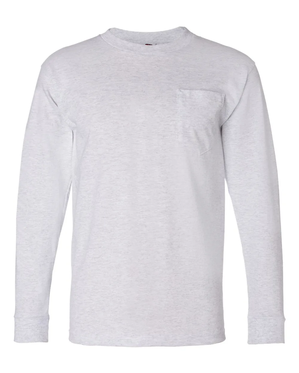 Bayside 8100 Unisex USA-Made Long Sleeve Pocket T-Shirt — blank long sleeve tee, front view